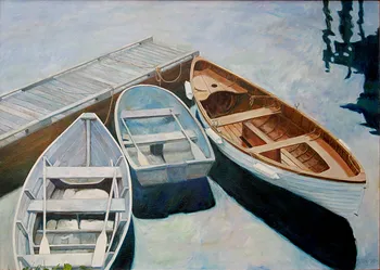 Painting Oil_Bar Harbor Boats_48x36